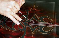 gold leaf work custom painting airbrushing pinstriping