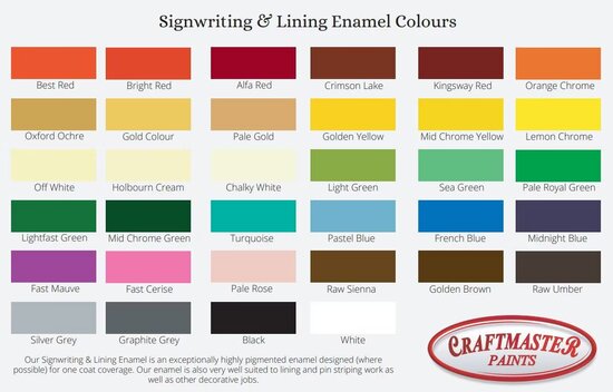 Craftmaster Signwriting paint Crimson Lake